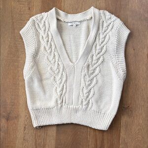 Z Supply Off-White Knit Sweater Vest